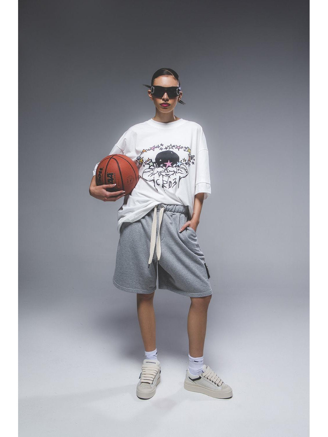 "CR03" Melange Grey Short-Shorts-CRISTIANZEROTRE