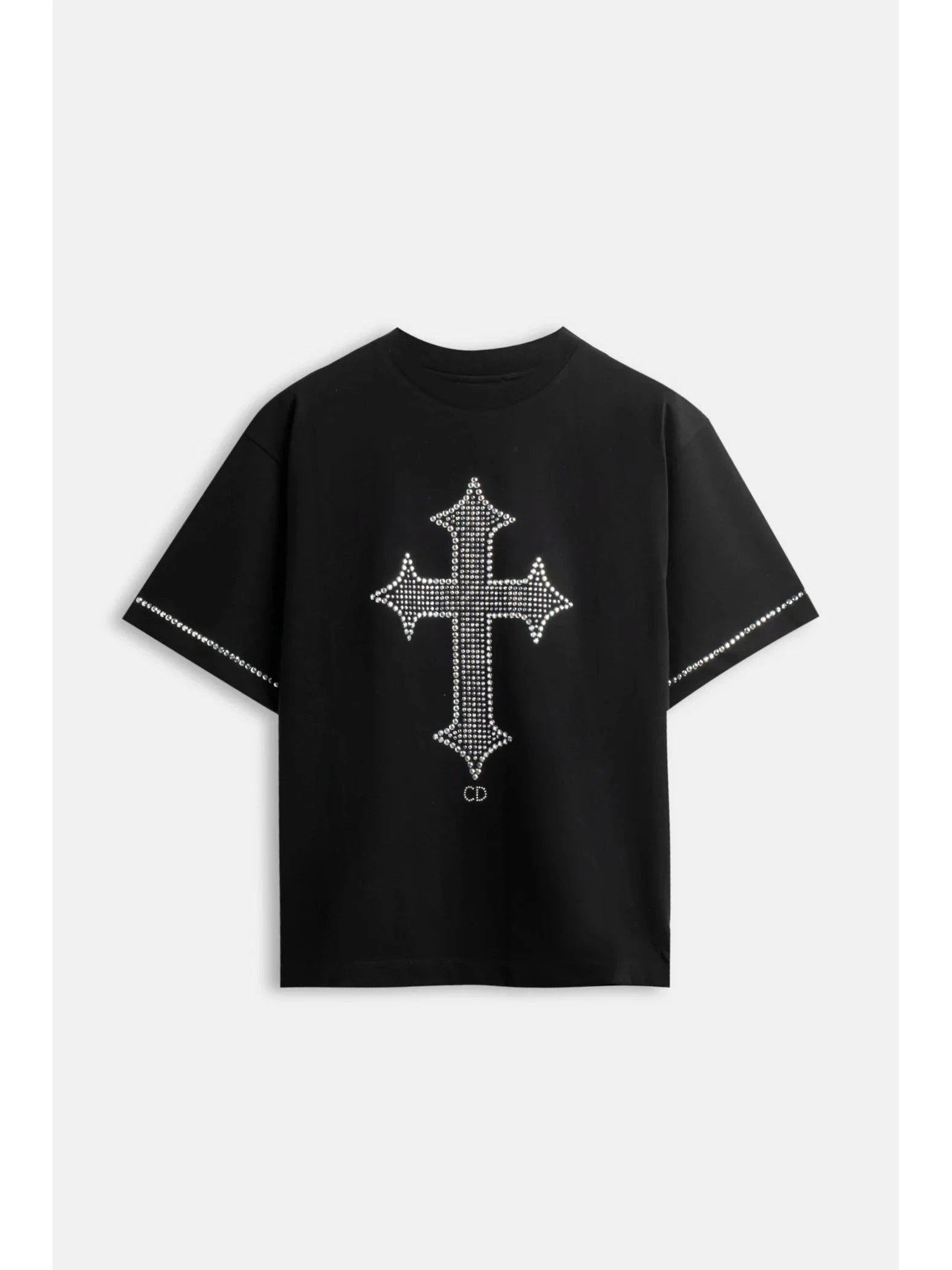 CR03 Cross Strass T-Shirt — Edition — Schwarz