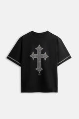 CR03 Cross Strass Tee – Black Edition
