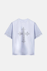 CR03 Cross Strass Tee – White Edition