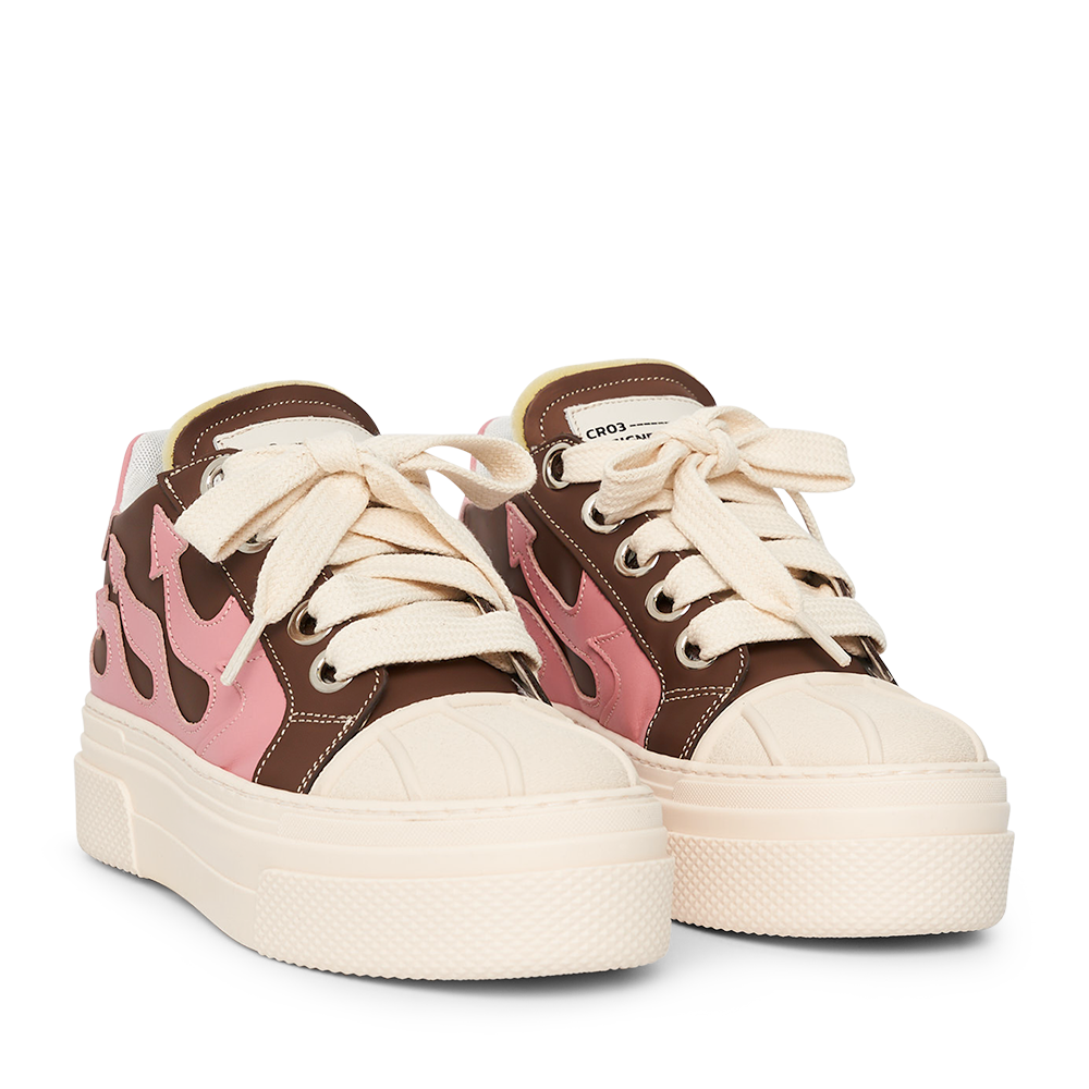CALIPSO FLAME – Brown Pink Low-Sneaker-CRISTIANZEROTRE