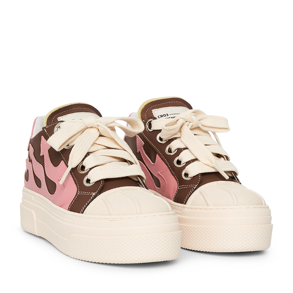 CALIPSO FLAME – Brown Pink Low-Sneaker-CRISTIANZEROTRE