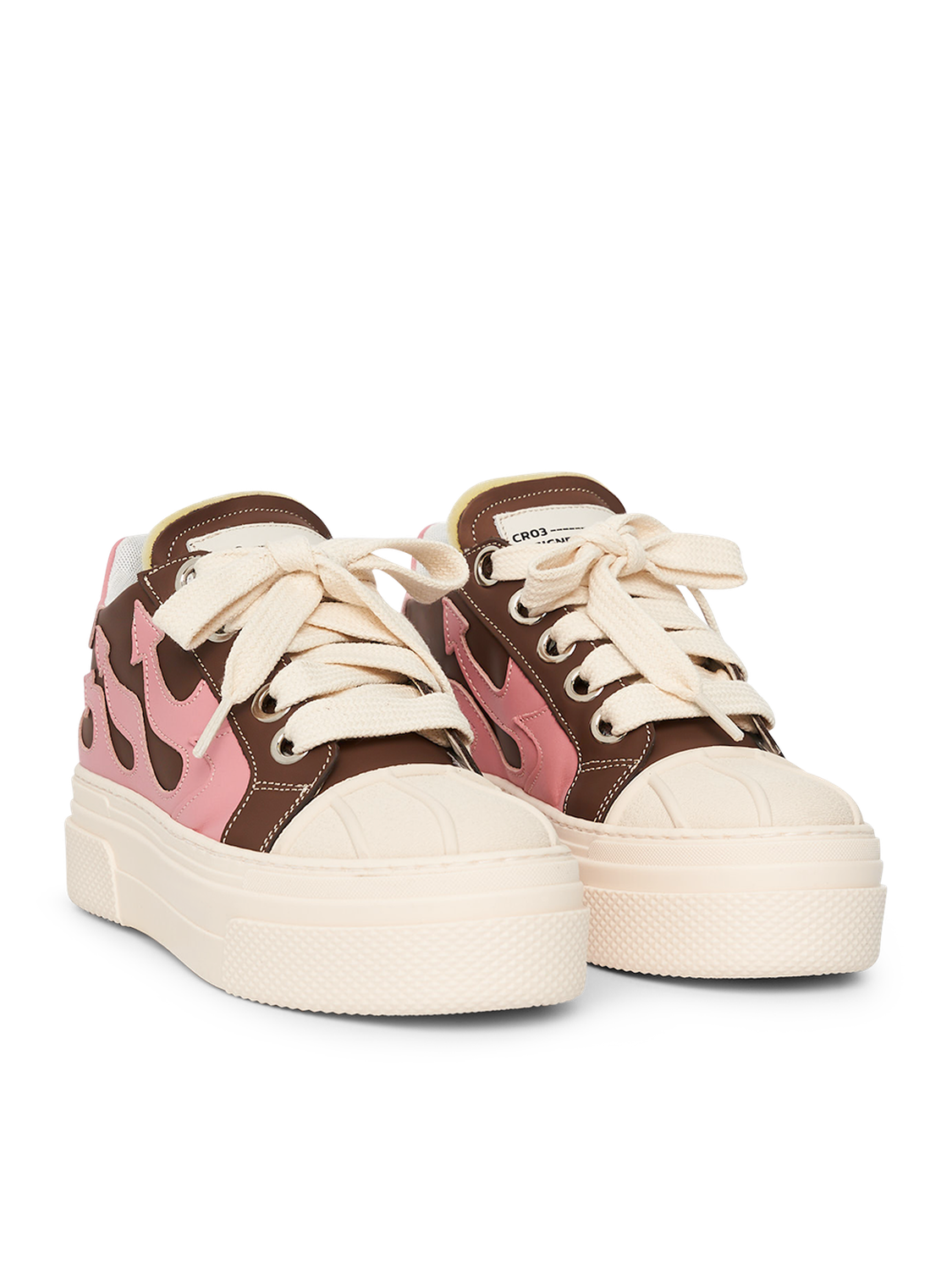 CALIPSO FLAME – Brown Pink Low-Sneaker-CRISTIANZEROTRE