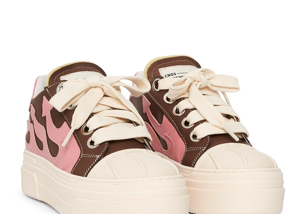 CALIPSO FLAME – Brown Pink Low-Sneaker-CRISTIANZEROTRE