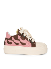 CALIPSO FLAME – Brown Pink Low-Sneaker-CRISTIANZEROTRE