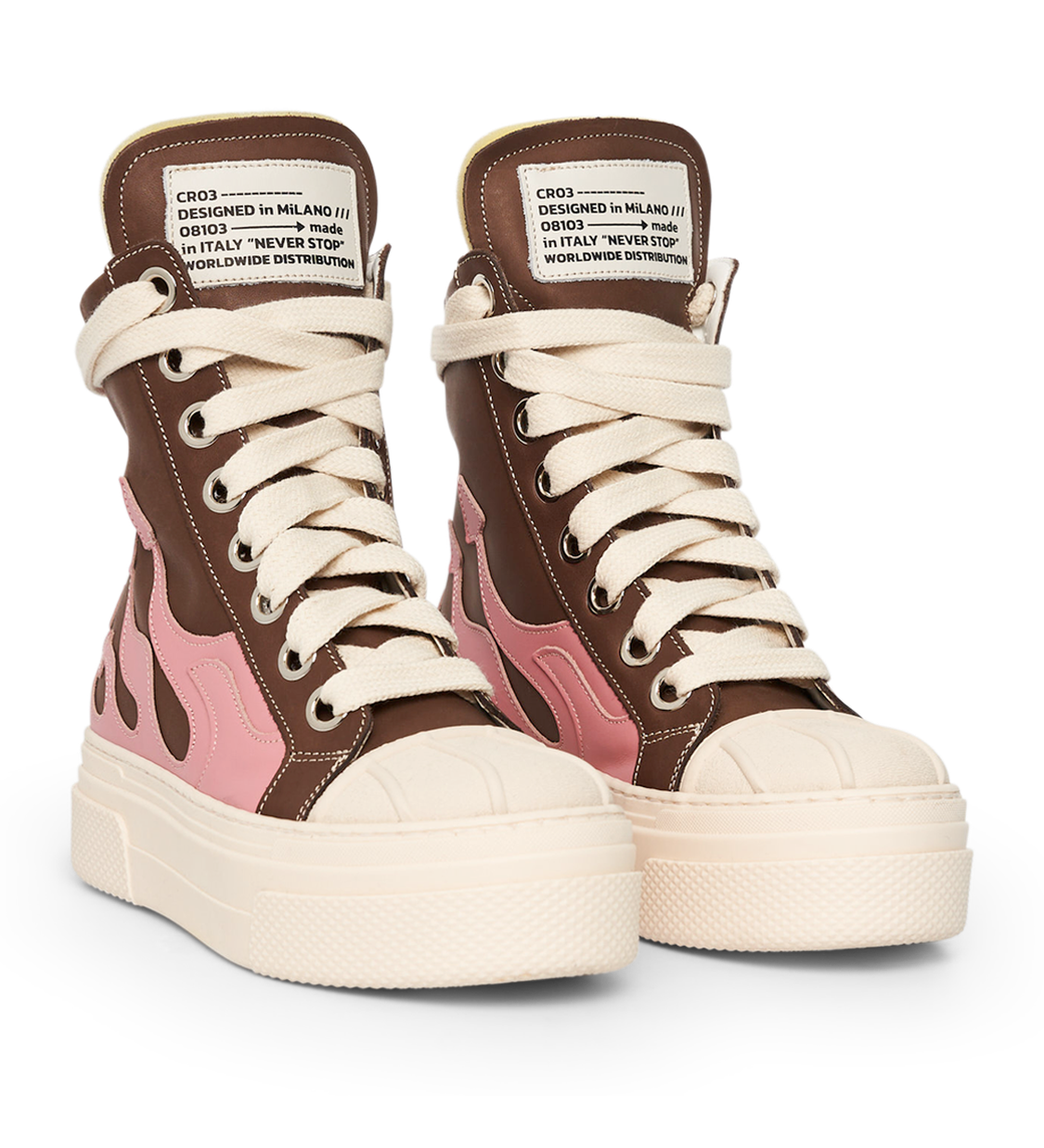 CALIPSO FLAME – Brown Pink High-Sneaker-CRISTIANZEROTRE