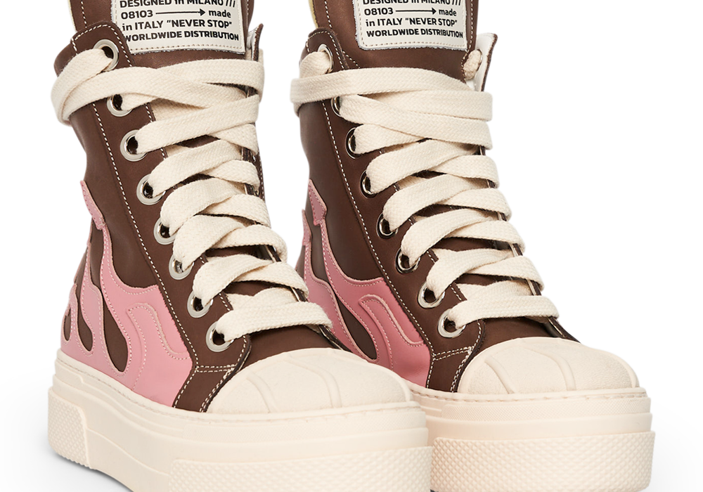 CALIPSO FLAME – Brown Pink High-Sneaker-CRISTIANZEROTRE