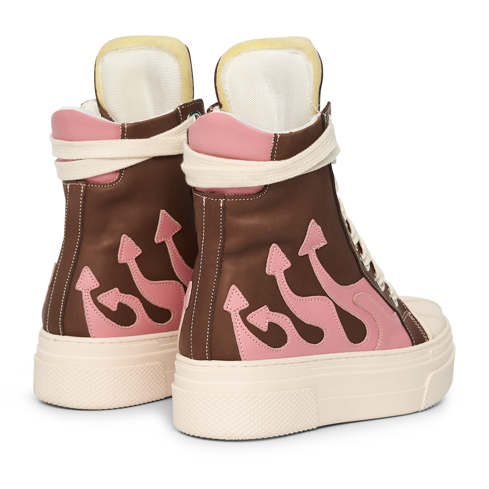 CALIPSO FLAME – Brown Pink High-Sneaker-CRISTIANZEROTRE