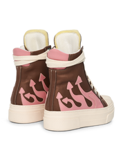 CALIPSO FLAME – Brown Pink High-Sneaker-CRISTIANZEROTRE