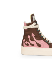 CALIPSO FLAME – Brown Pink High-Sneaker-CRISTIANZEROTRE