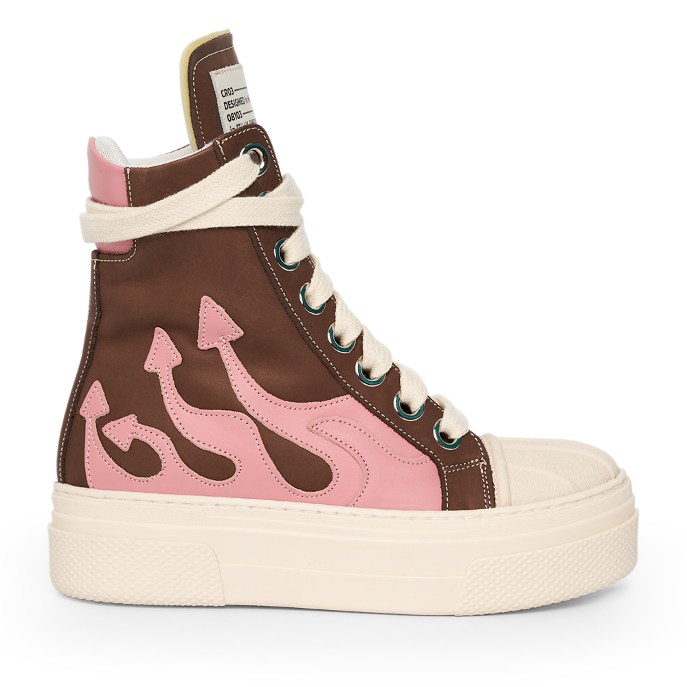 CALIPSO FLAME – Brown Pink High-Sneaker-CRISTIANZEROTRE
