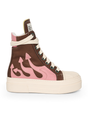 CALIPSO FLAME – Brown Pink High-Sneaker-CRISTIANZEROTRE