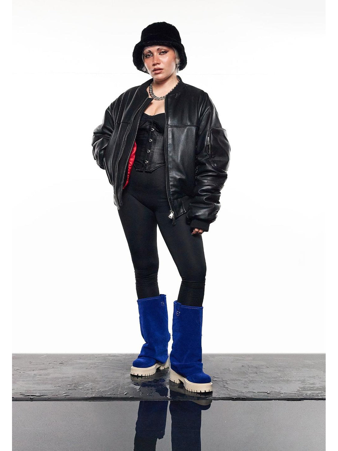 CHUNKY – Deep Blue Velvet Boots-Sneaker-CRISTIANZEROTRE