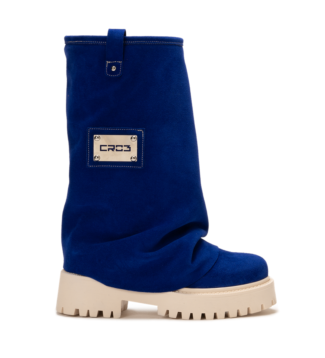 CHUNKY – Deep Blue Velvet Boots-Sneaker-CRISTIANZEROTRE