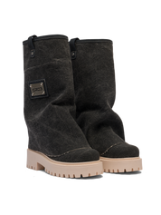 CHUNKY – Denim Boots Black-Sneaker-CRISTIANZEROTRE