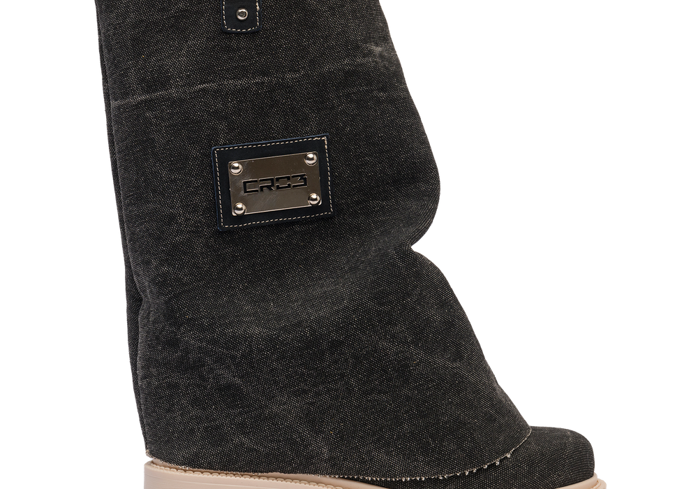 CHUNKY – Denim Boots Black-Sneaker-CRISTIANZEROTRE