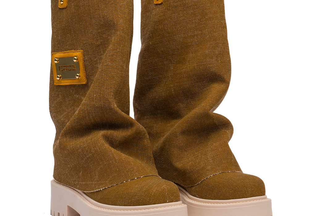 CHUNKY – Denim Boots Brown-Sneaker-CRISTIANZEROTRE