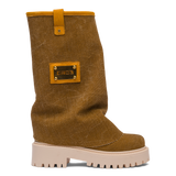 Bottes en denim marron CHUNKY
