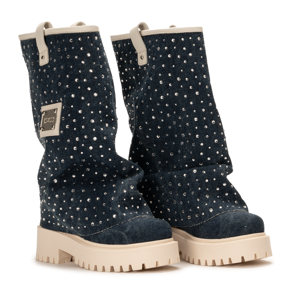 CHUNKY DIAMOND – Denim Blue Boots-Sneaker-CRISTIANZEROTRE