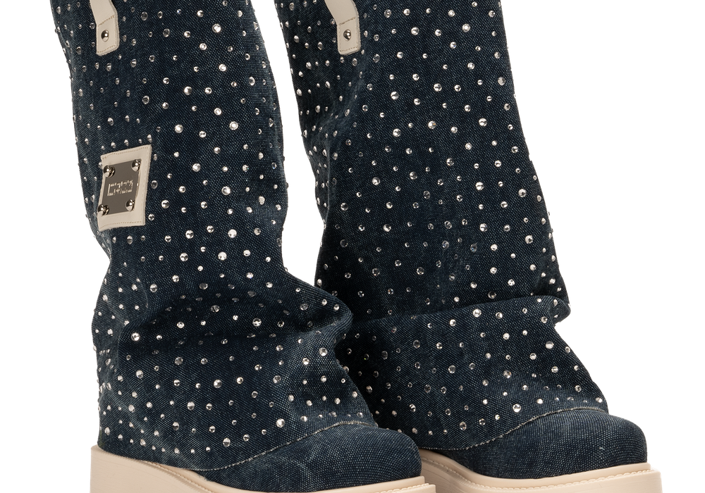 CHUNKY DIAMOND – Denim Blue Boots-Sneaker-CRISTIANZEROTRE