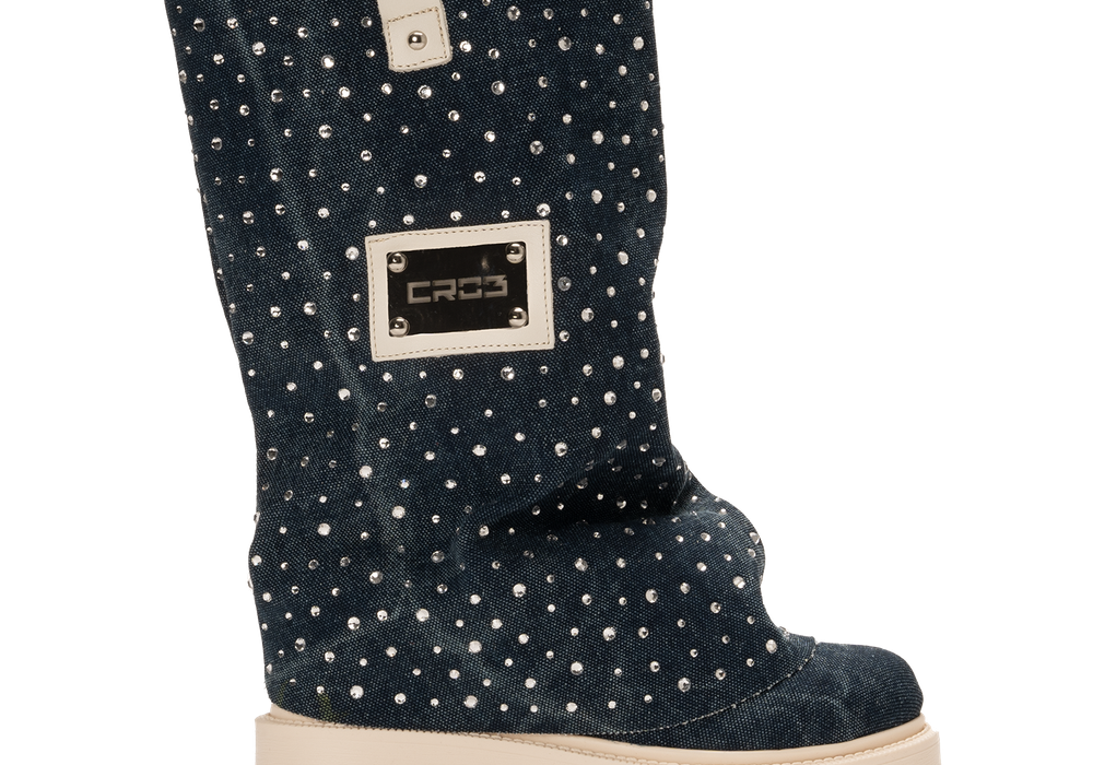 CHUNKY DIAMOND – Denim Blue Boots-Sneaker-CRISTIANZEROTRE