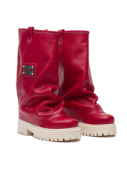 CHUNKY – Leather Boots Red-Sneaker-CRISTIANZEROTRE