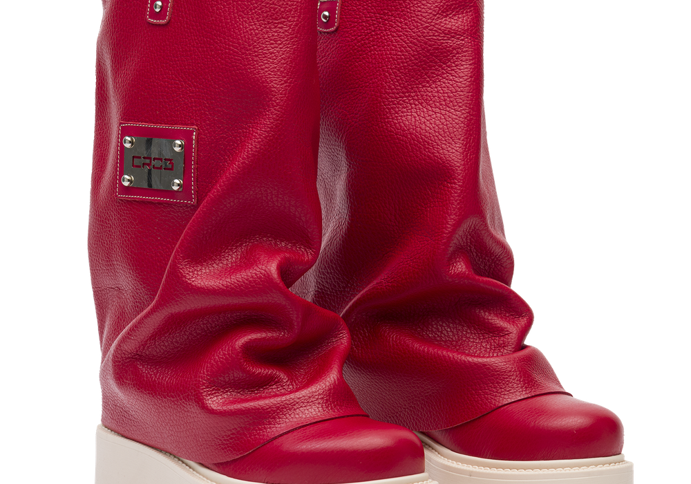 CHUNKY – Leather Boots Red-Sneaker-CRISTIANZEROTRE