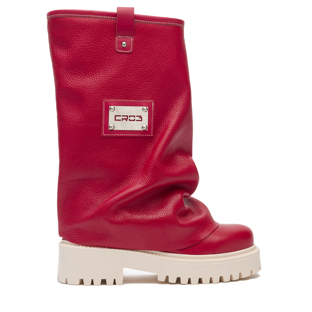 CHUNKY – Leather Boots Red-Sneaker-CRISTIANZEROTRE