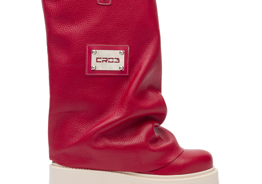 CHUNKY – Leather Boots Red-Sneaker-CRISTIANZEROTRE