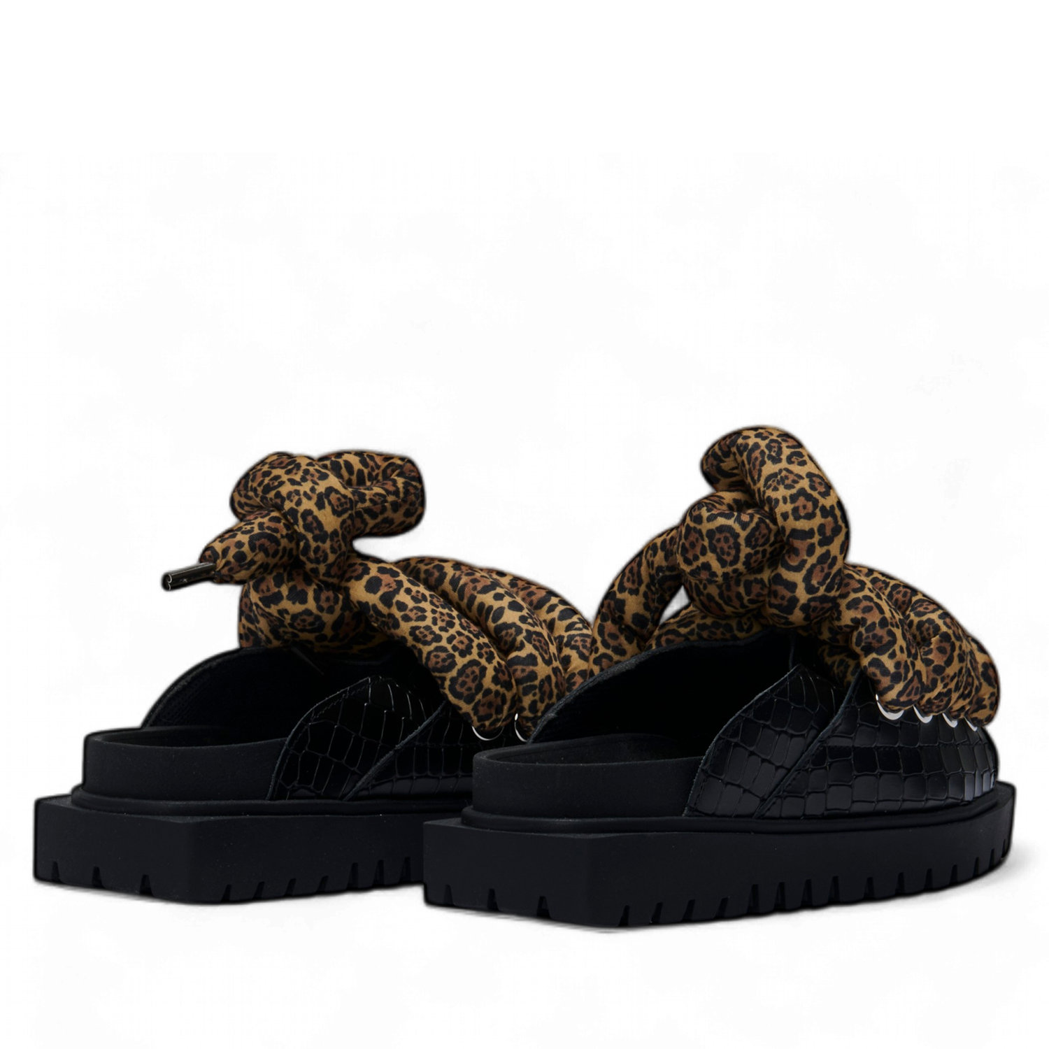 Black Croco Sandals