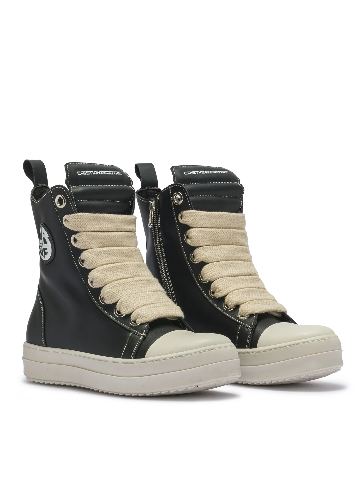 MIRAGE – Cuir avec lacets crème
