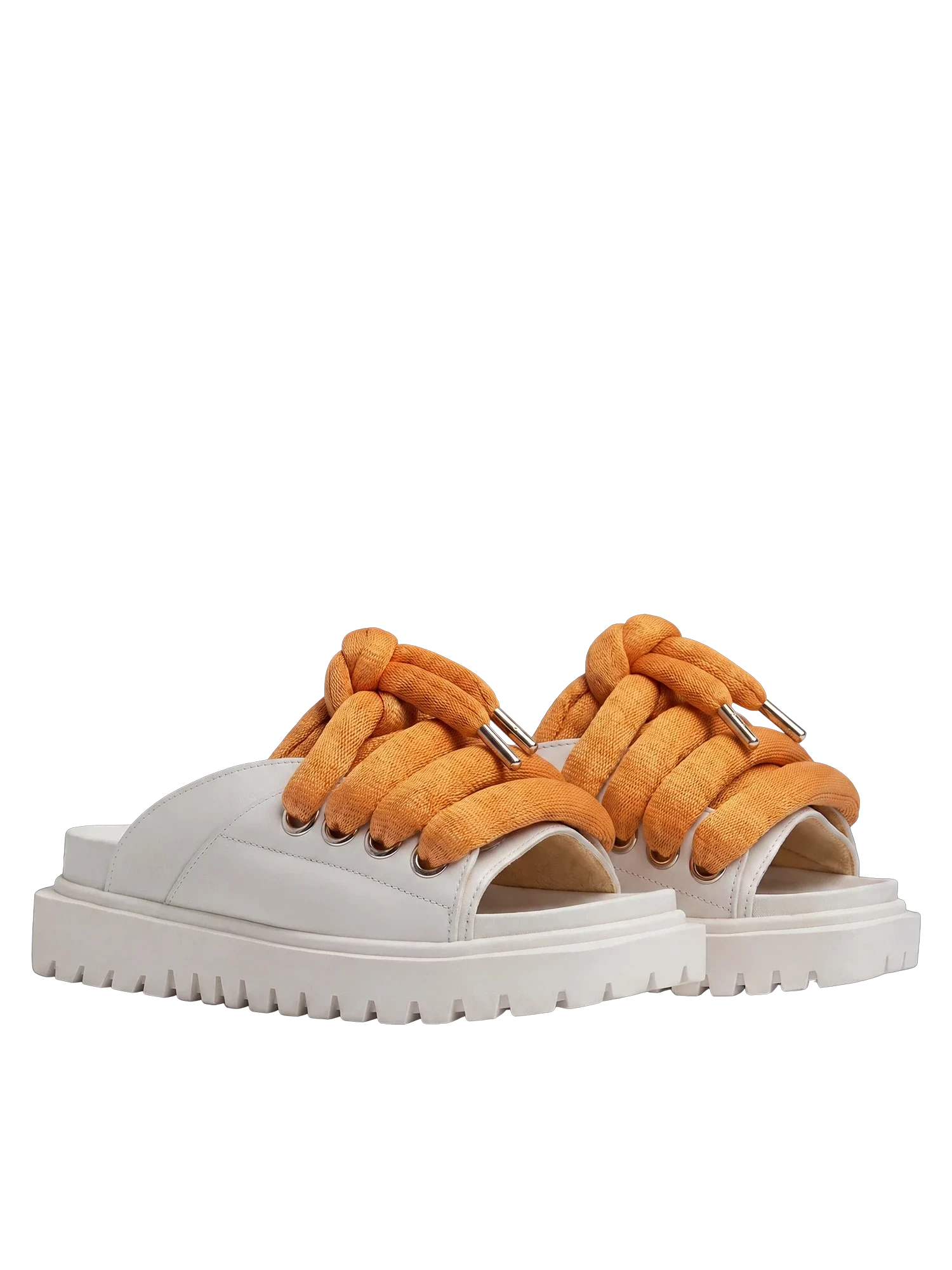 Sandale — Leder Creme — LT Orange
