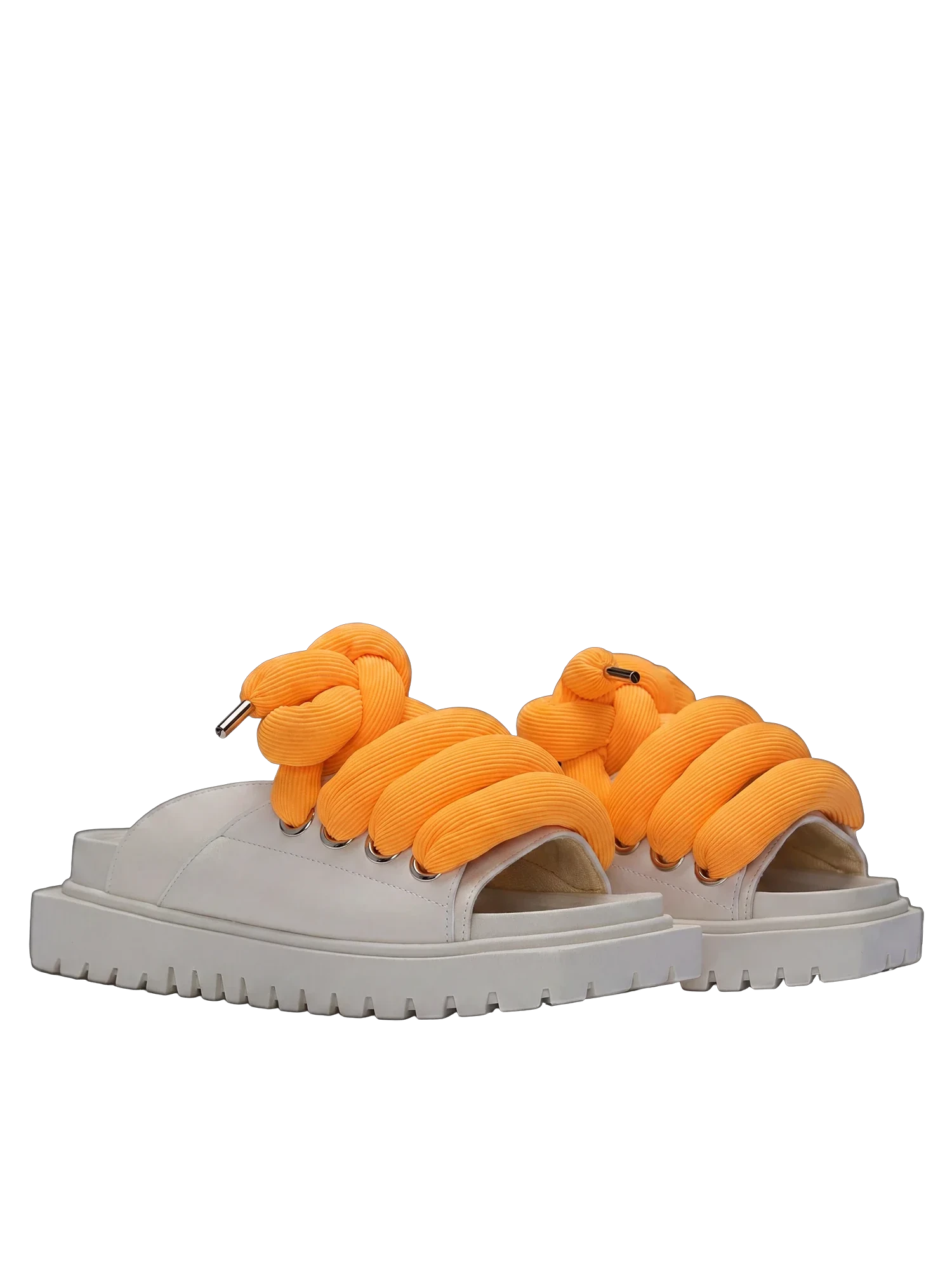 Sandale — Leder Creme — TB Orange