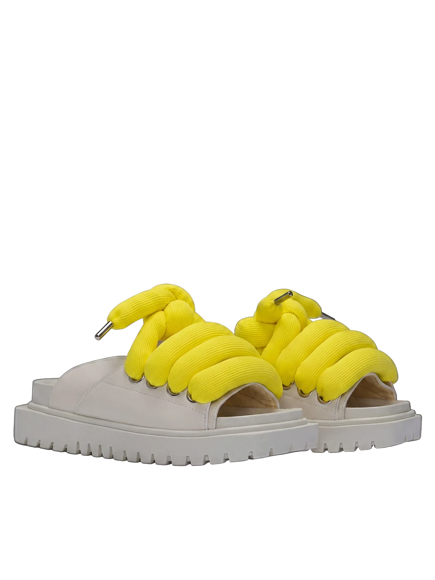 Sandale — Leder Creme — TB Gelb