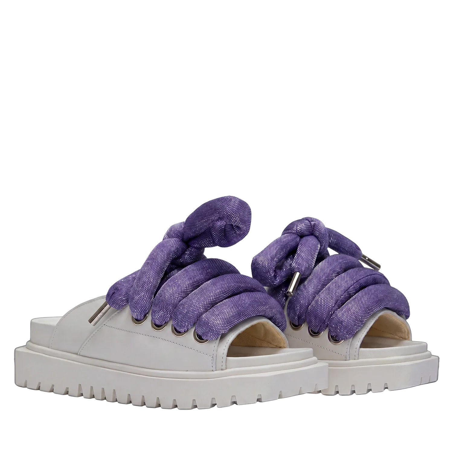 Sandal - Cream Leather - LT Wisteria