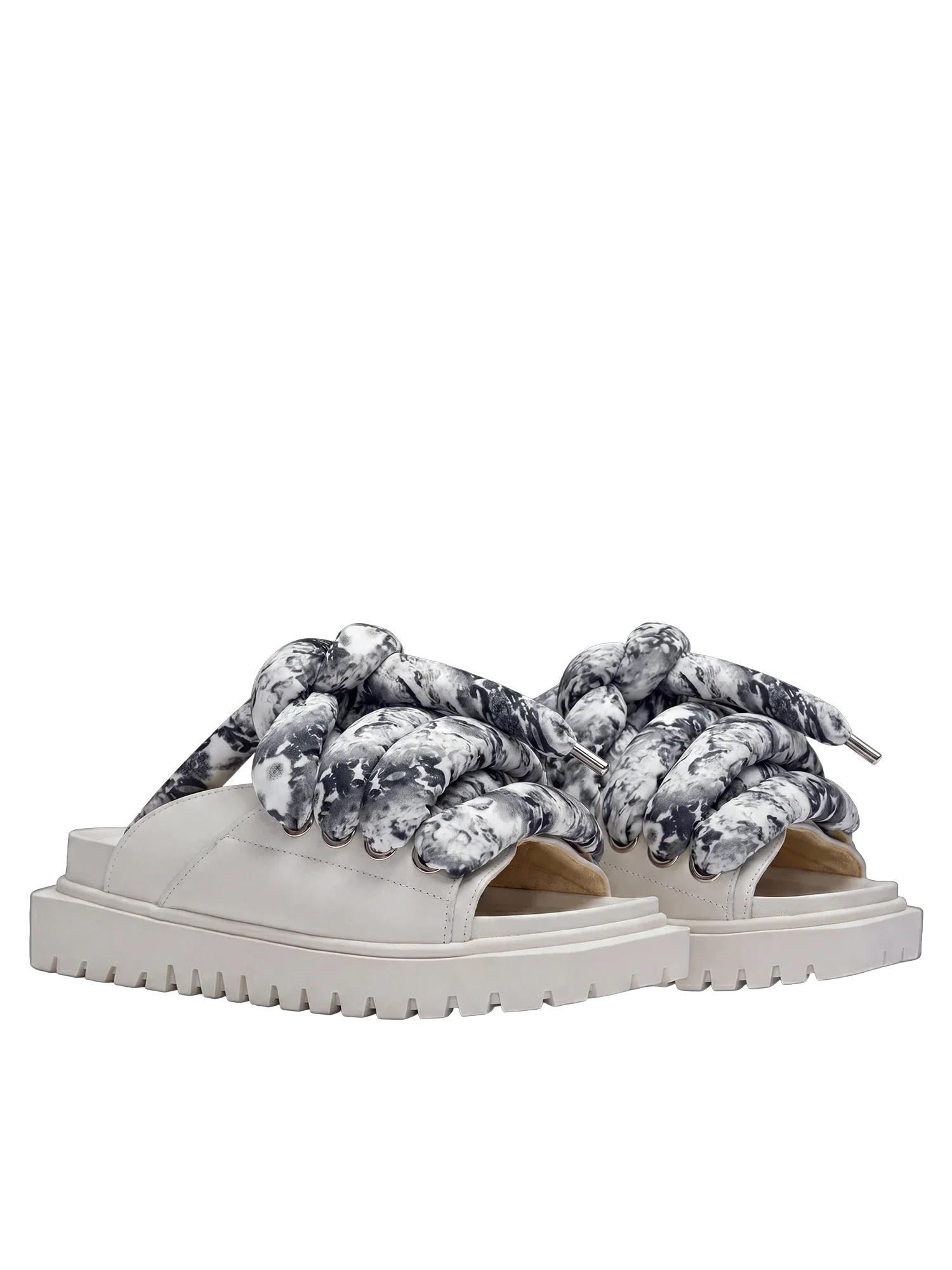 Sandale — Leder Creme — LT Marmormuster