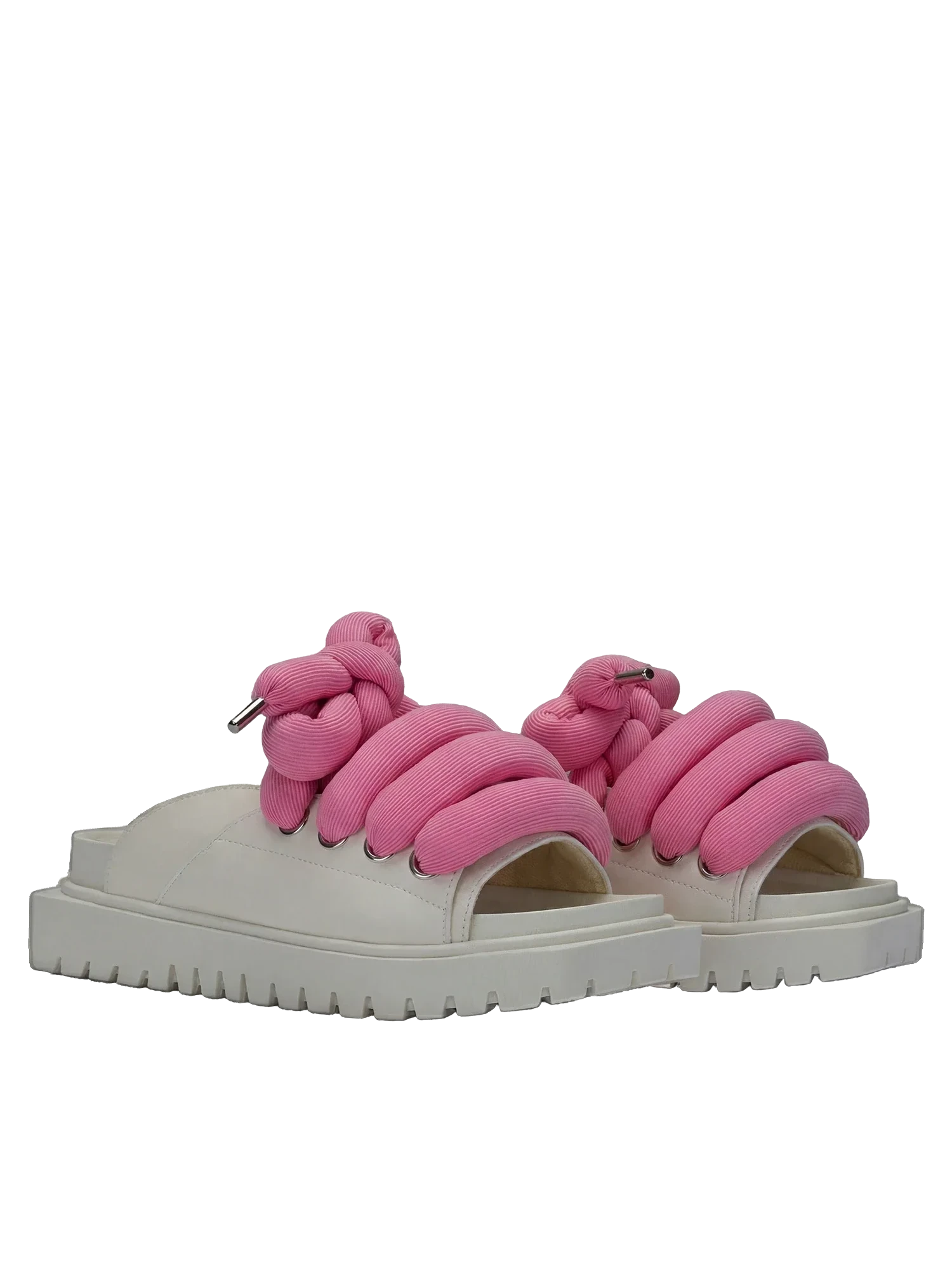 Sandale — Leder Creme — LT Pink