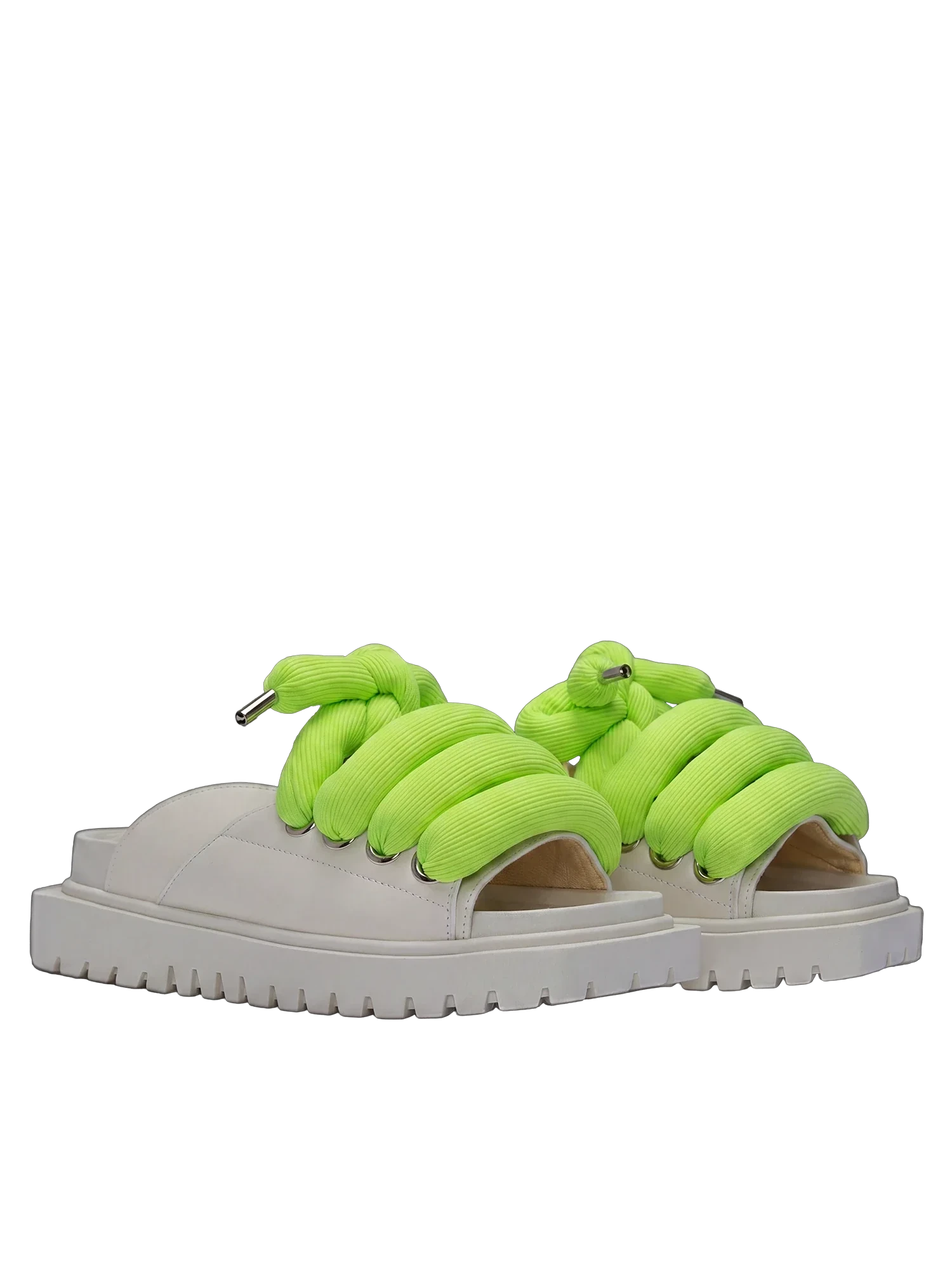 Sandale — Leder Creme — TB Acid Green