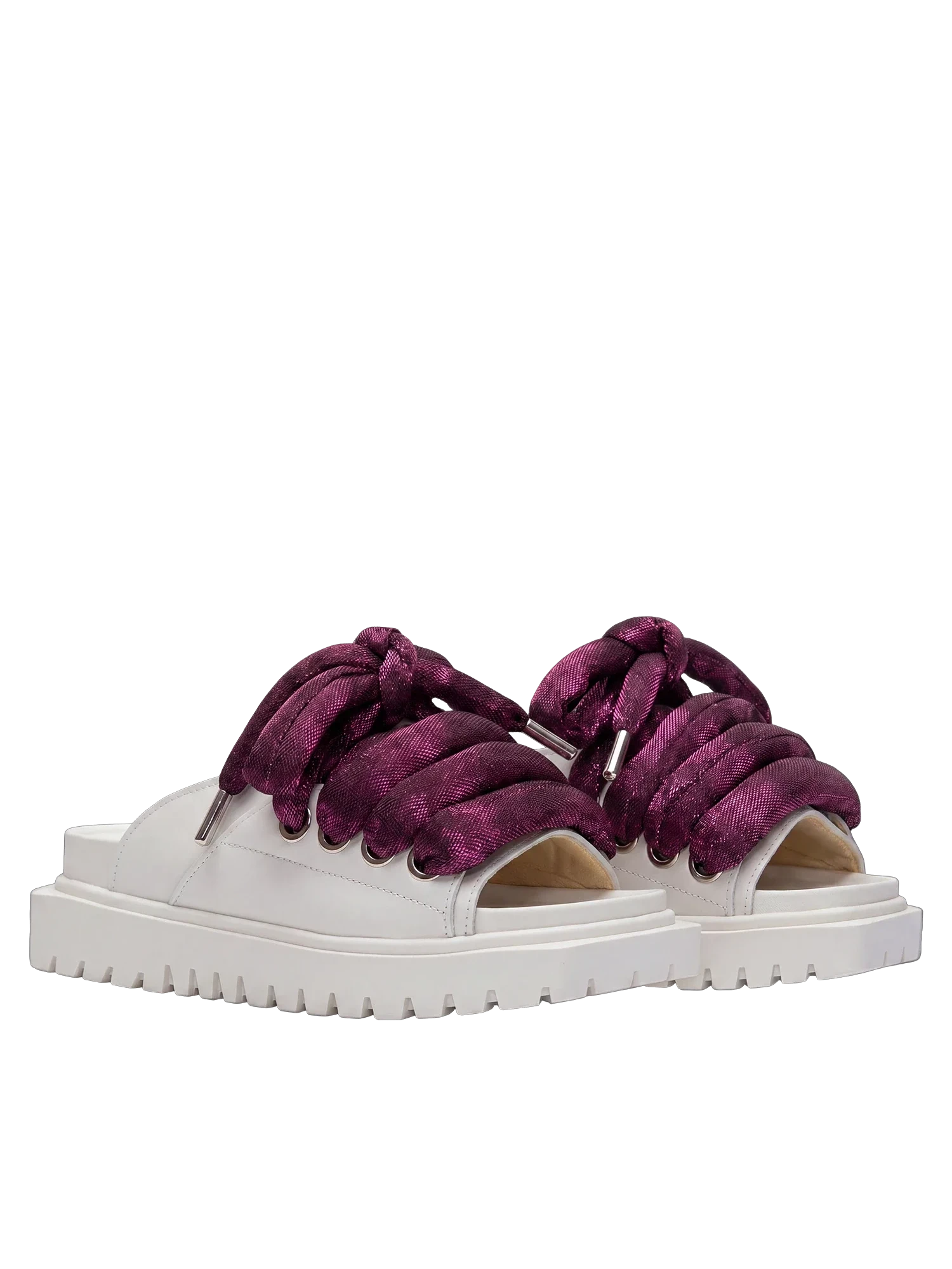 Sandale — Leder Creme — LT Violett