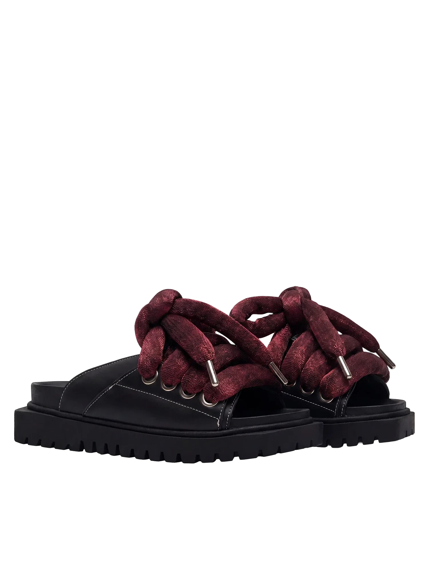 Sandale — Leder Schwarz — LT Bordeaux