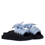 Sandal - Black Leather - TB Turquoise