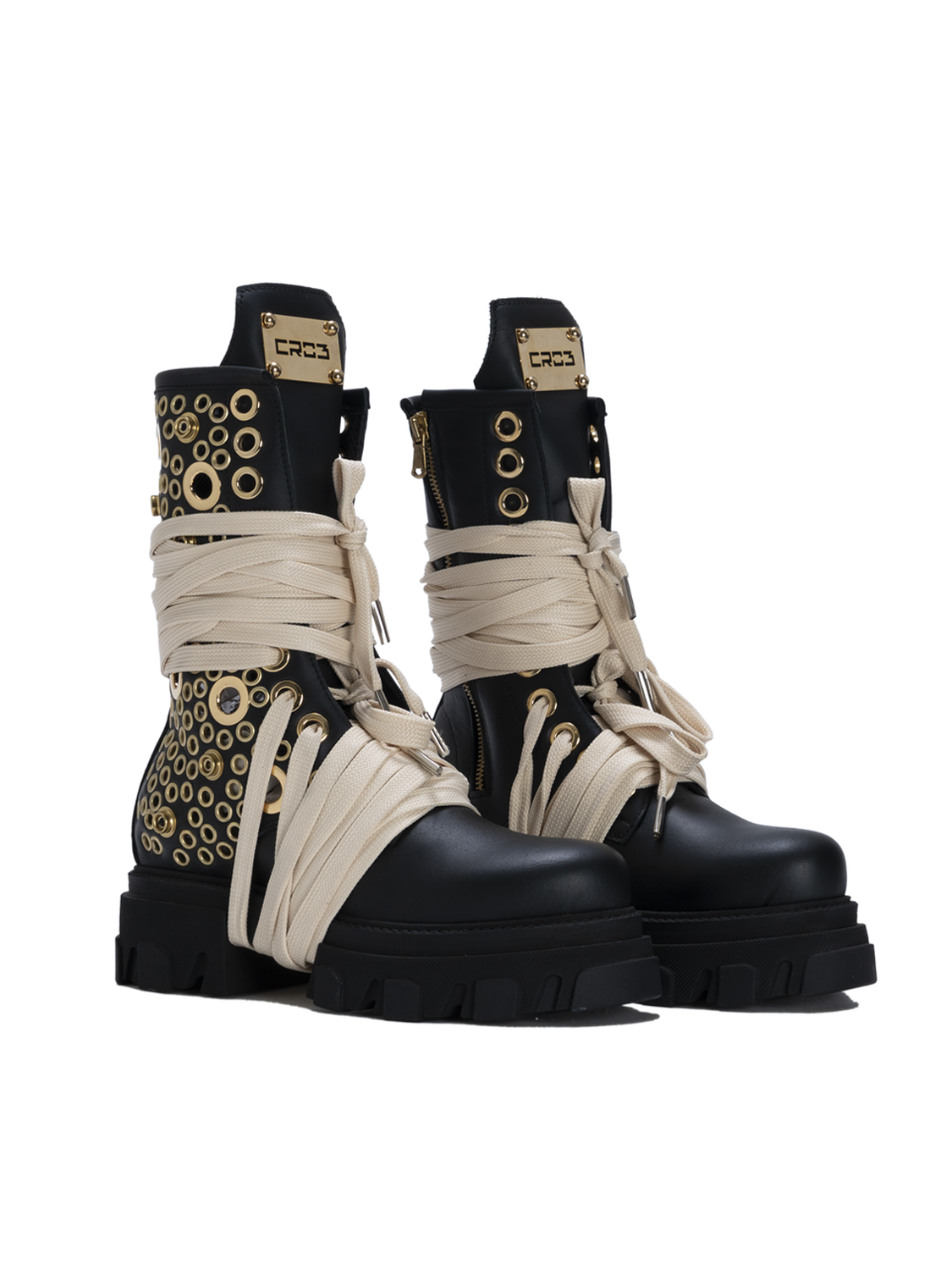 STARBOOT DOMINION — Schwarz mit goldfarbenen Nieten