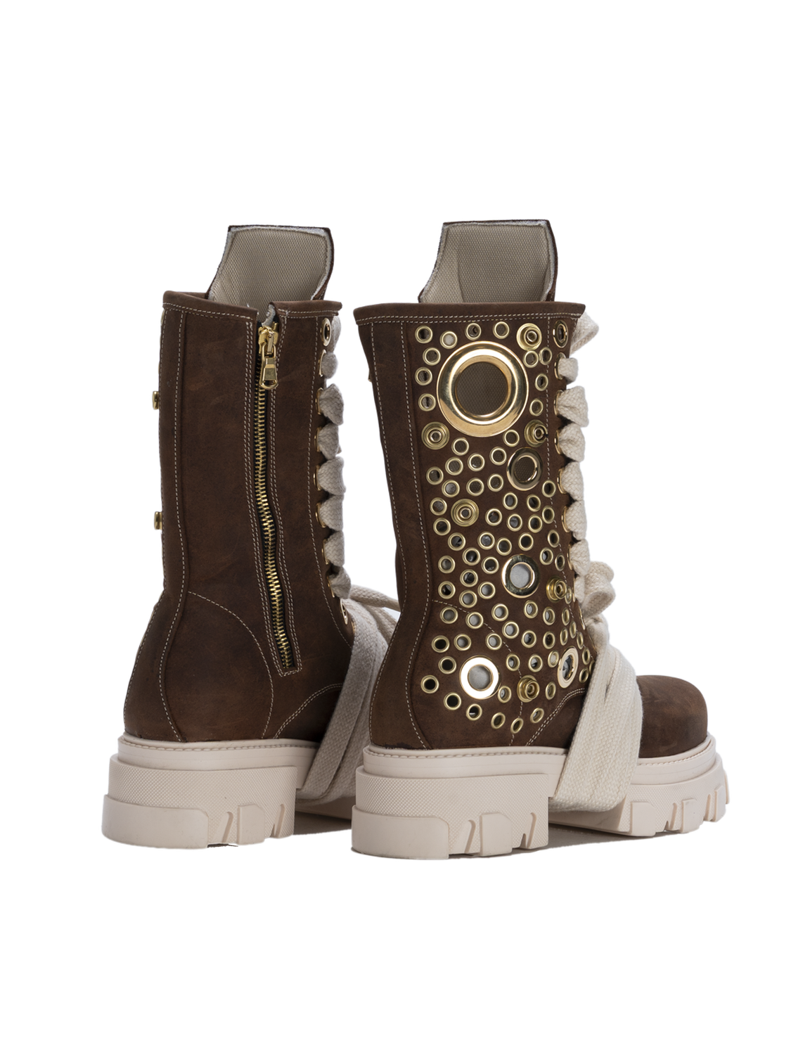 STARBOOT DOMINION — Braun mit goldfarbenen Nieten