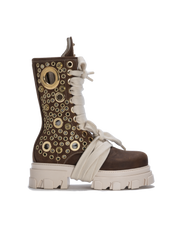 STARBOOT DOMINION — Braun mit goldfarbenen Nieten