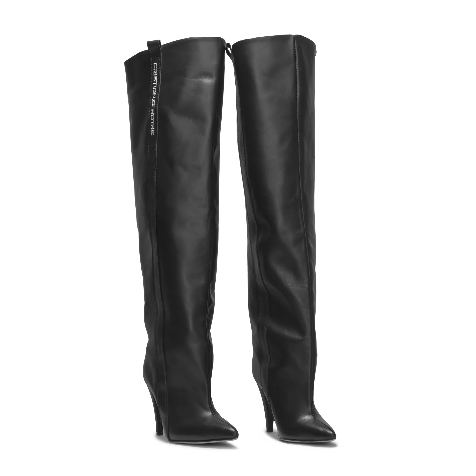 STORM – Black Matte Leather Over-The-Knee Boots