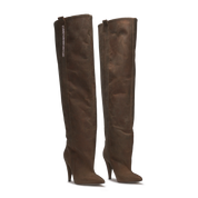 STORM – Espresso Brown Vintage Leather Over-The-Knee Boots