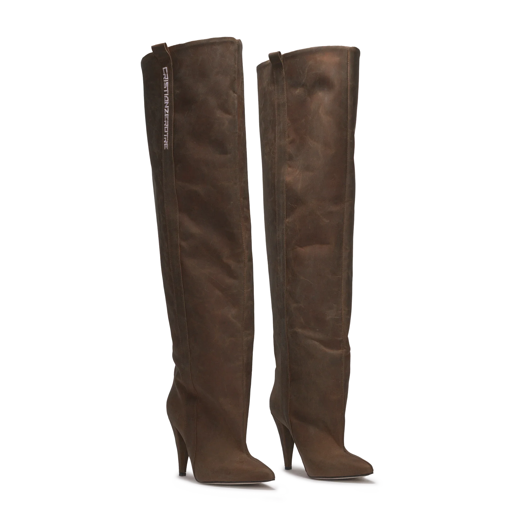 STORM – Espresso Brown Vintage Leather Over-The-Knee Boots