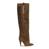 STORM – Vintage Brown Distressed Leather Over-The-Knee Boots
