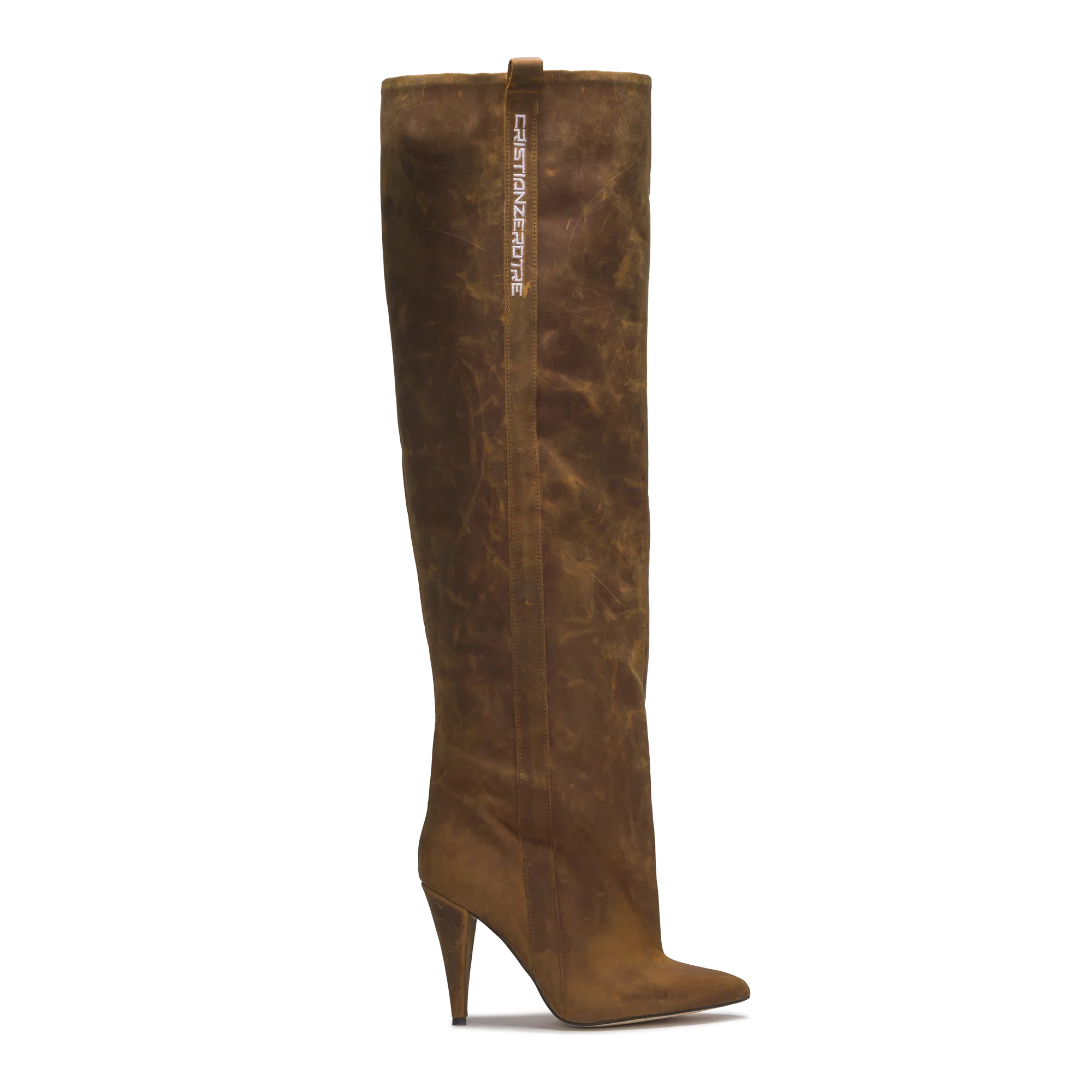 STORM – Vintage Brown Distressed Leather Over-The-Knee Boots