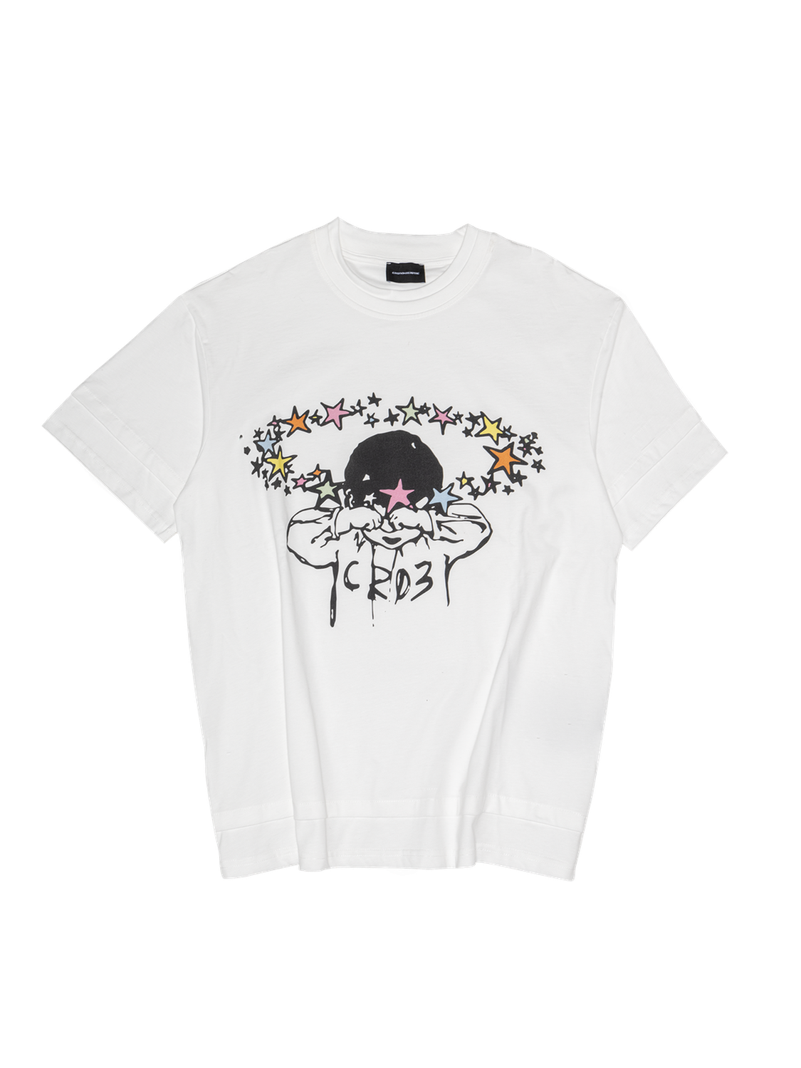 "Squint" White T-shirt-T-shirt-CRISTIANZEROTRE